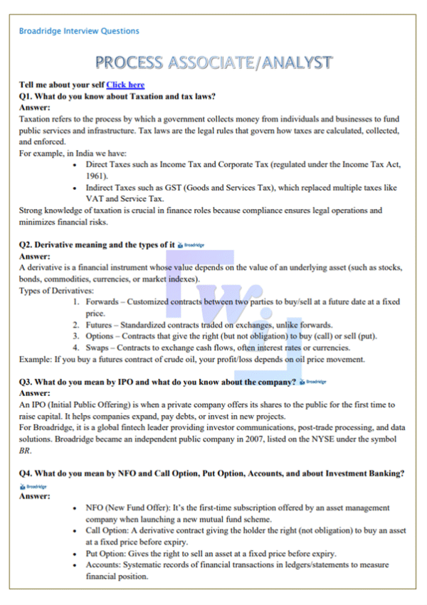 Broadridge Interview Questions and Answers PDF - Image 4