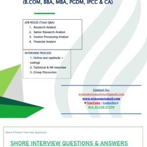 Shore Infotech Interview Questions and Answers