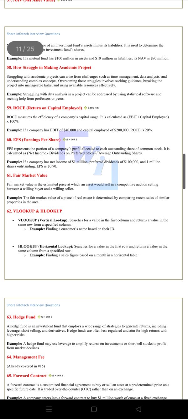 Shore Infotech Interview Questions and Answers