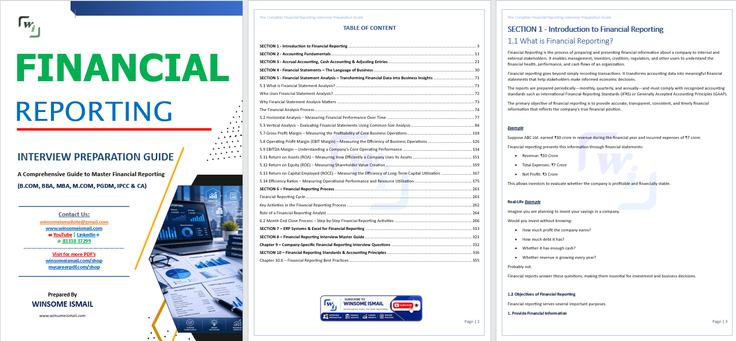 Financial Reporting Interview Preparation