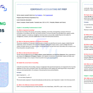 Corporate accounting interview questions and answers