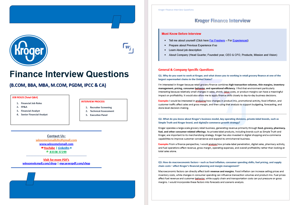 KROGER interview questions and answers